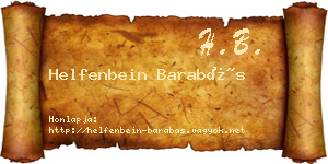 Helfenbein Barabás névjegykártya